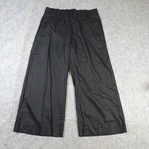 J. Jill Pants Womens Medium Linen Stretch Wide Leg Pull On Black Lagenlook